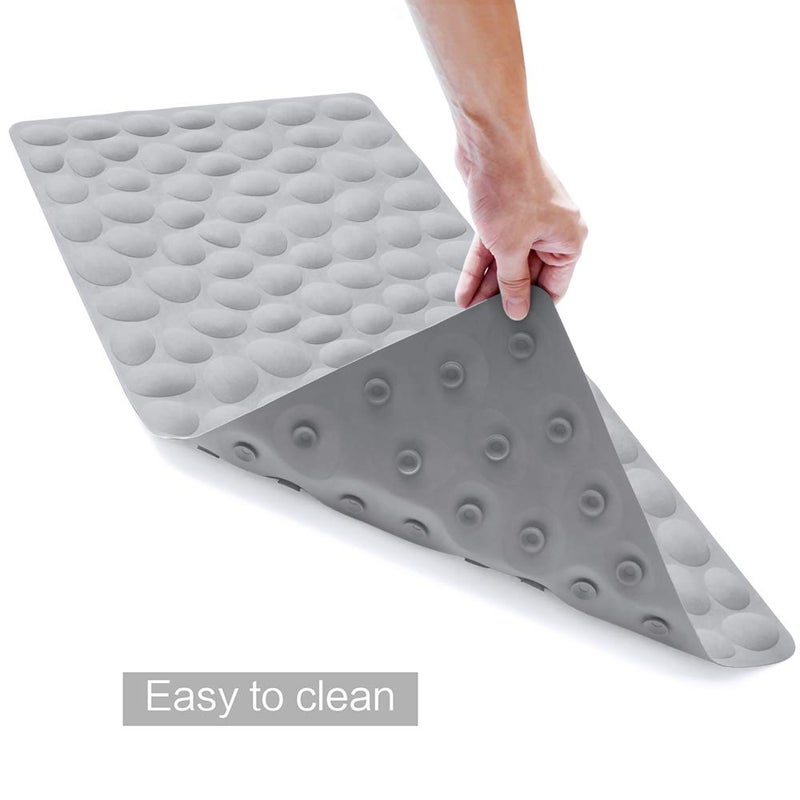 OTHWAY Non-Slip Bathtub Mat OTHWAY Soft Rubber Bathroom Bathmat with Strong Suction Cups (Grey) - Image 4